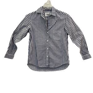 Grayson The Hero Button Down Blue Striped Shirt Long Sleeve Blouse Women’s 01 XS